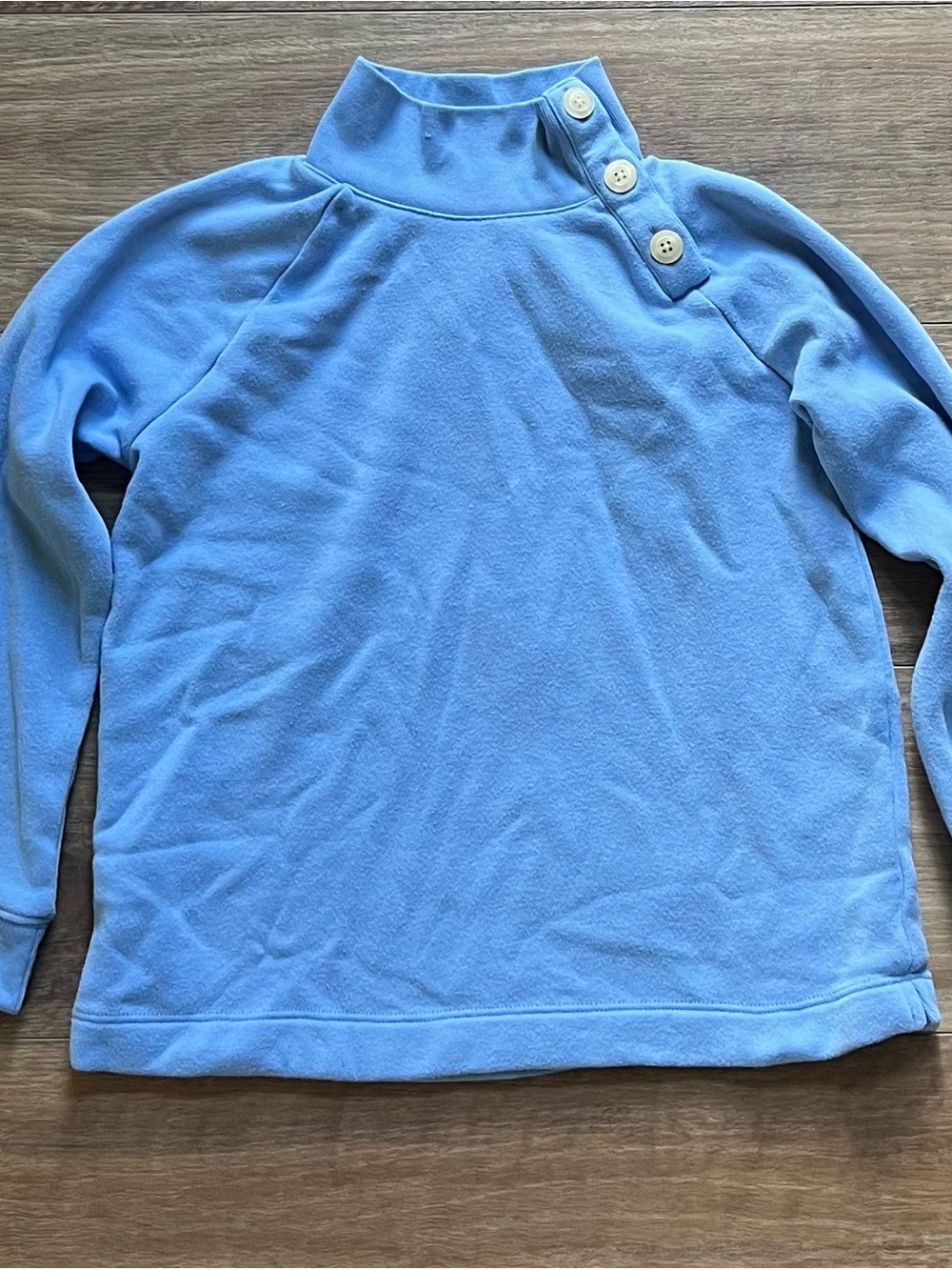 Crewcuts Blue Button Mock Neck Pullover sweatshirt girls size 8